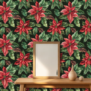 Papier Peint Noël de la fleur de Poinsettia