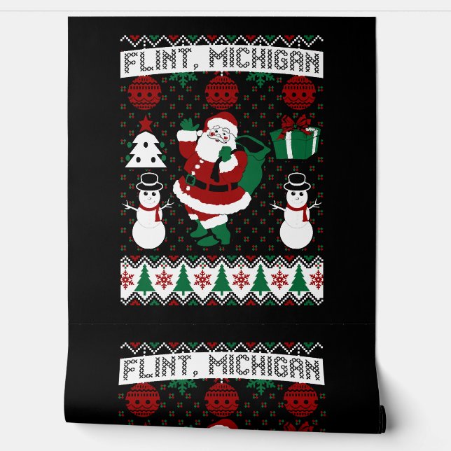 Papier Peint Noël Douille moche Flint Michigan (Déroulement)