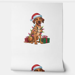 Papier Peint Noël Éclairage Santa Hat Thai Ridgeback Chien Chri
