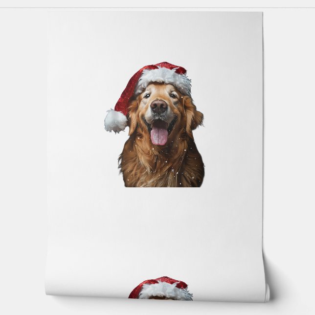 Papier Peint Noël Golden Retriever (Déroulement)
