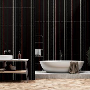 Papier Peint Noir avec rayures rouges et blanches