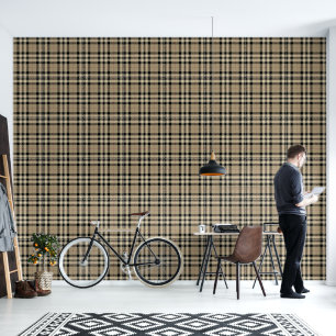Papier Peint Noir + Plat Beige
