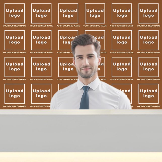 Papier Peint Nom et logo de l'entreprise sur Brown (Business name and logo on brown wallpaper)
