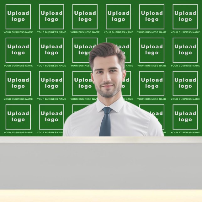Papier Peint Nom et logo de l'entreprise sur fond vert (Business name and logo on green wallpaper)