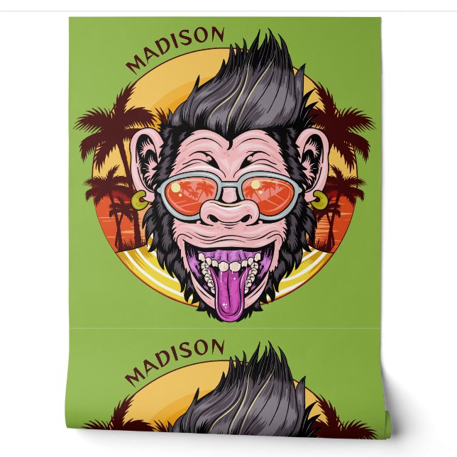 Papier Peint Nom personnalisé Beach Monkey (Déroulement)