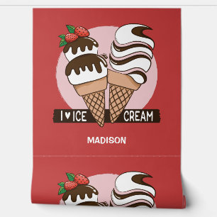 Papier Peint Nom personnalisé Ice Cream Lover