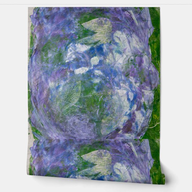 Papier Peint Nom personnalisé Violet Vert Peinture Abstraite (Déroulement)