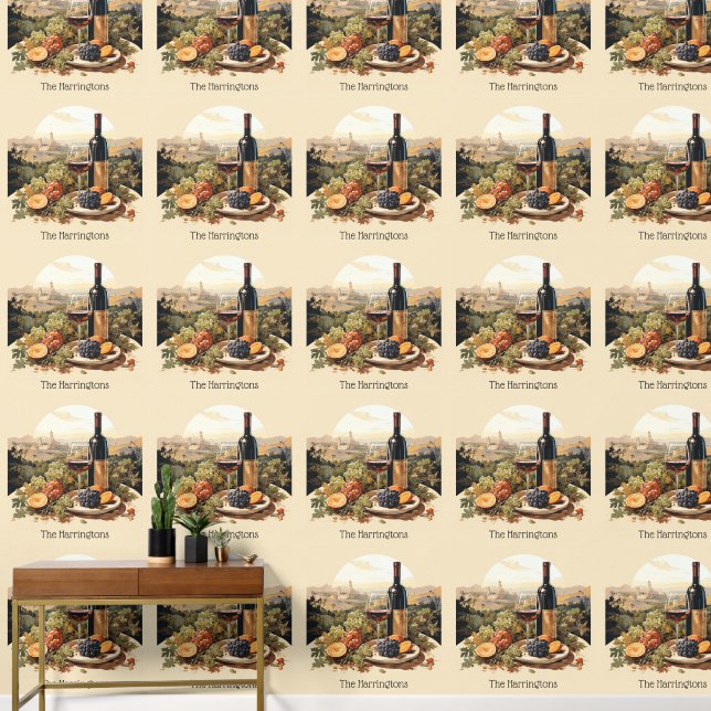 Papier Peint Nom personnalisé Wine Lover's (Couloir)