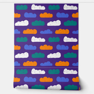 Papier Peint Nuages texturés de rayonne sur violet royal