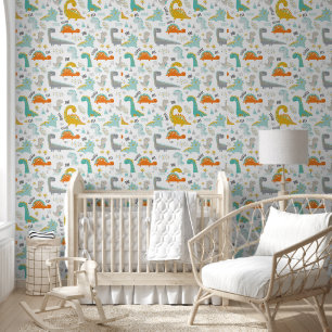 Papier Peint Nurserie des bébés dinosaures