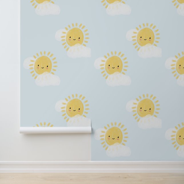 Papier Peint Nursery Baby Neutral Cute Sunshine Kids Chambre (Application)