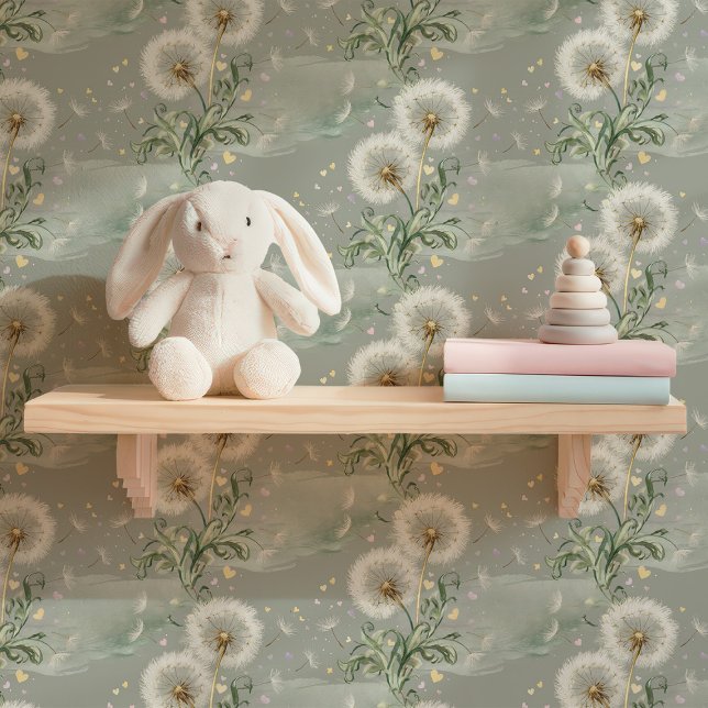 Papier Peint Nursery de bébé pissenlit fantaisiste  (Créateur téléchargé)
