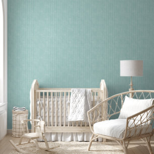 Papier Peint Nursery minimaliste à rayures vert menthe aquarell
