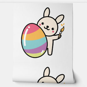Papier Peint Oeufs de lapin de Pâques Peinture Oeufs de Pâques 