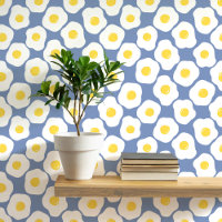Oeufs frits amusants Motif bleu