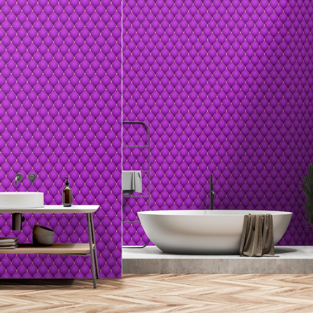 Papier Peint Ogee Gold Diamond Tufté violet violet violet (Salle de bain)