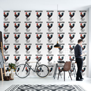 Papier Peint Oiseau de coq Je Me Réveille Un Rooster Drôle