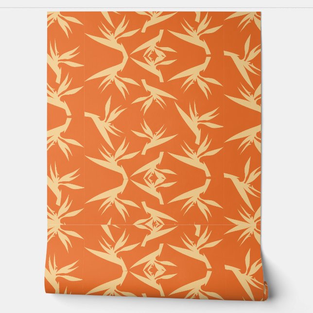 Papier Peint Oiseau de Paradise Flower Fabric Imprimer (Déroulement)