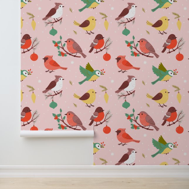 Papier Peint Oiseaux de Noël d'hiver Enfants (Application)