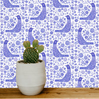 Oiseaux scandinaves Bleus et Blancs