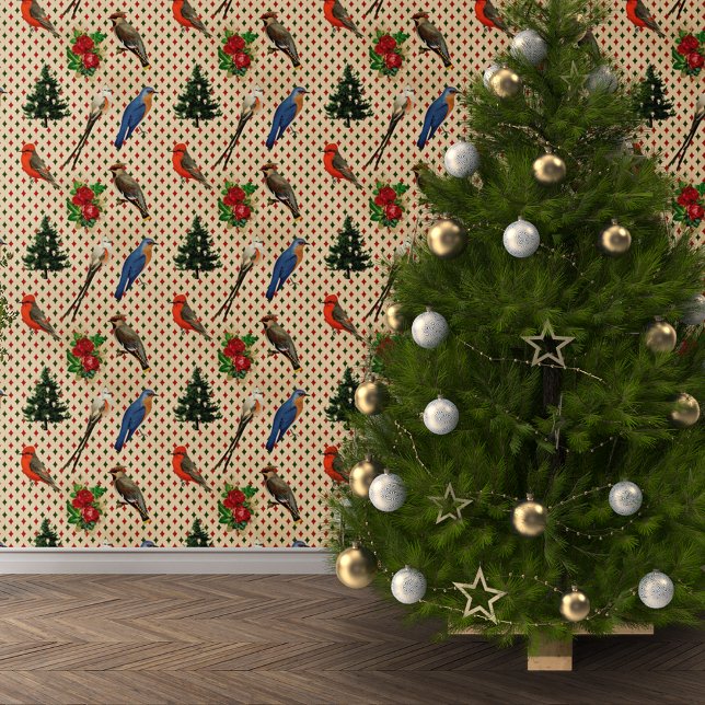 Papier Peint Oiseaux vintages Pour Noël (Créateur téléchargé)