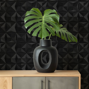 Papier Peint Ombres géométriques : Noir Abstrait 3D