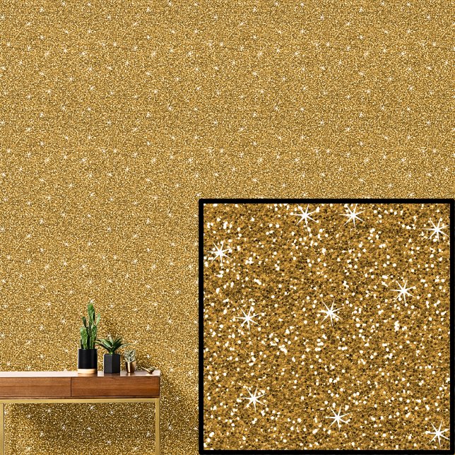 Papier Peint Or avec étoiles étincelantes (Créateur téléchargé)