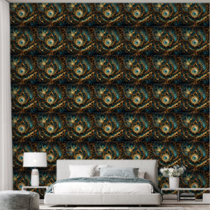 Papier Peint Or Et Fractage Turquoise Le Sens De La Vue,