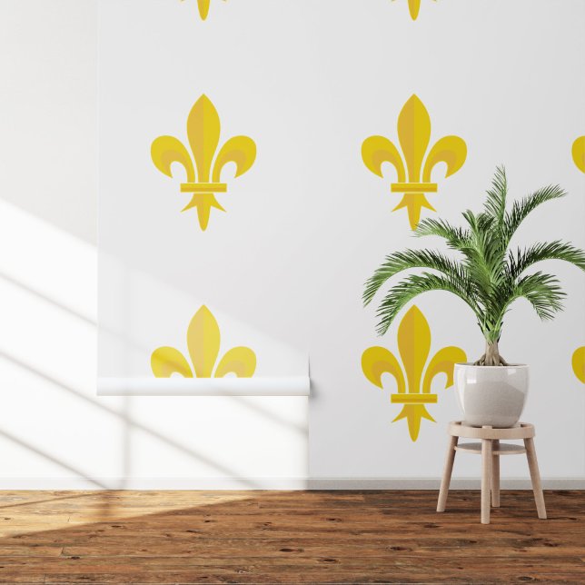 Papier Peint Or Fleur de Lis (Gold Fleur de Lis Wallpaper)