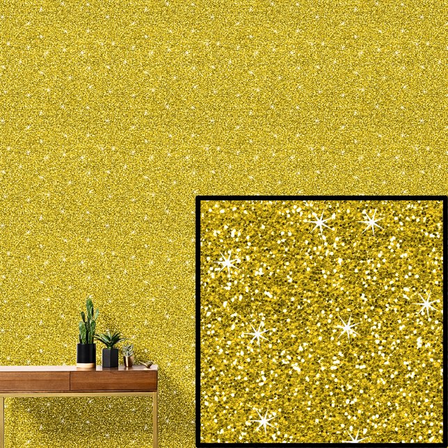 Papier Peint Or jaune avec étoiles scintillantes (Créateur téléchargé)