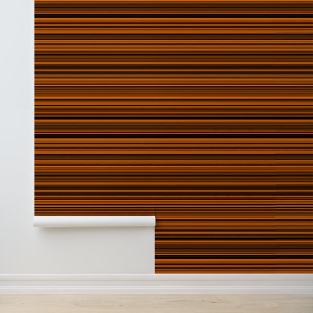 Papier Peint Orange Brown en bandes noires (Application)