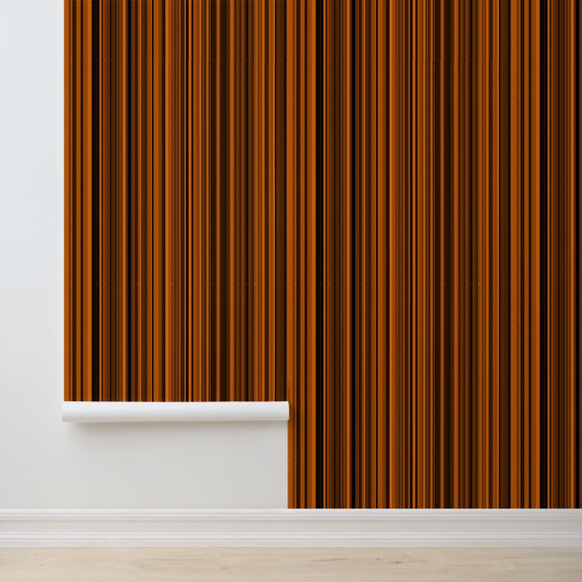 Papier Peint Orange Brown en bandes noires (Application)