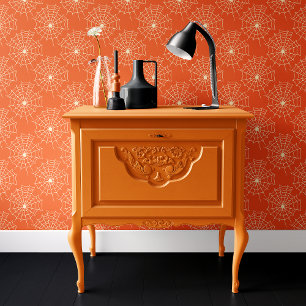 Papier Peint Orange Spider Web Halloween