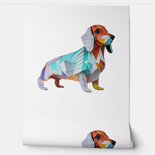 Papier Peint Origami Dachshund (Déroulement)