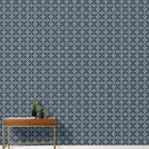 Ornement blanc sur Motif bleu foncé