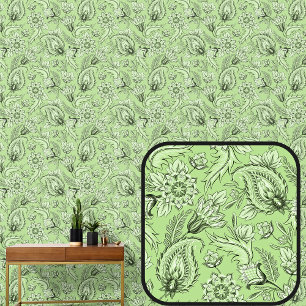 Papier Peint Paisley florale vert clair Élégant