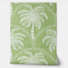 Palmiers blancs sur fond vert doux côtier tropical