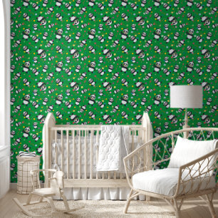 Papier Peint Panda poka point enfants motif vert arrière - plan