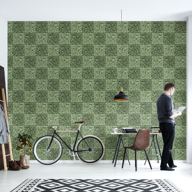 Papier Peint Panneau de contrôle vert de la couche géométrique  (Salon)