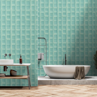 Papier Peint Panneaux de boîte de grille 3D turquoise - à décol