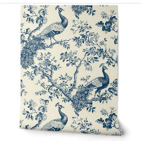 Paon élégant vintage bleu de style chinois