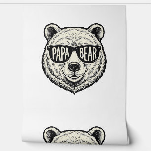 Papier Peint Papa ours Lunettes de soleil Ours Tête Vector Desi