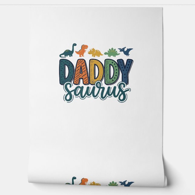 Papier Peint Papa Saurus Mignon Papa Dinosaure Conception Vecto (Déroulement)
