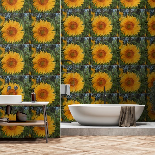 Papier Peint Papel mural con girasoles que alegrarán tu hogar (Salle de bain)