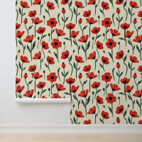 Papiers rouges gras | Modèle floral classique