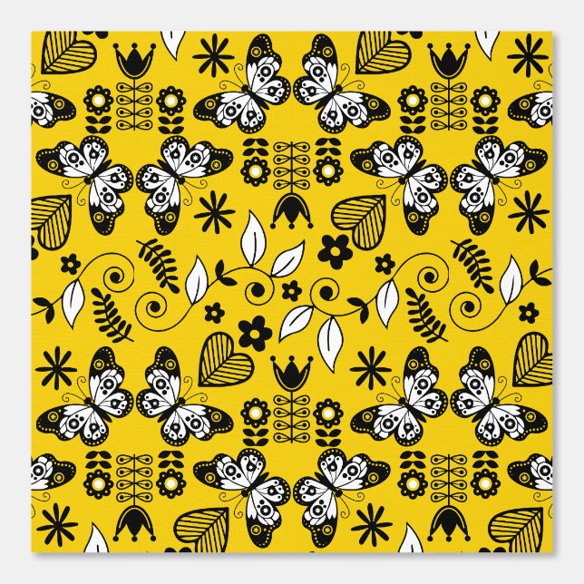 Papier Peint Papillon art populaire scandinave  (Recto)