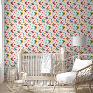 Papier Peint Papillon et motif floral