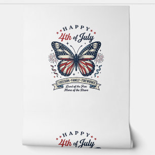 Papier Peint Papillon Patriotique Bonne Fête du 4 Juillet Desig