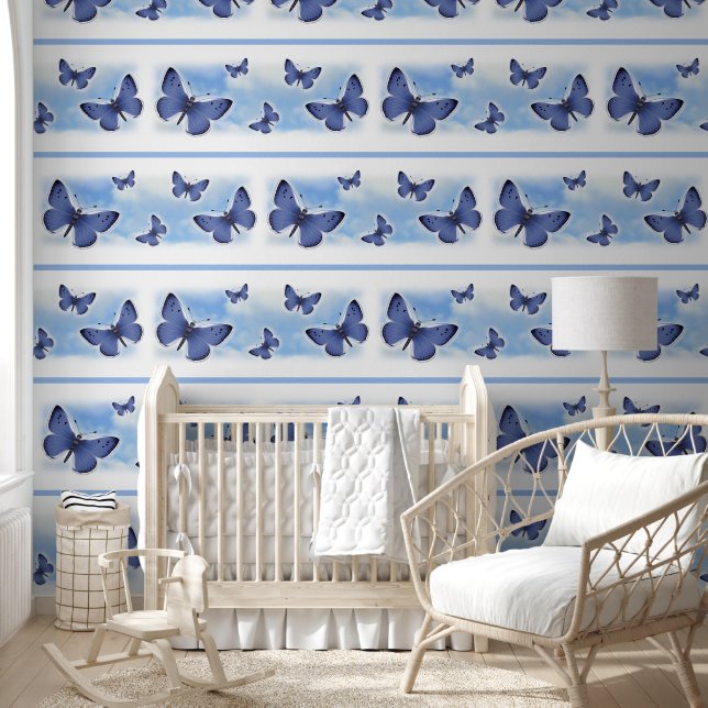 Papier Peint Papillons bleus (Enfants)