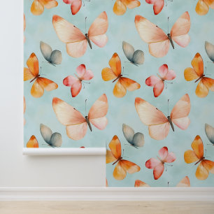 Papier Peint Papillons d'été sur le ciel bleu